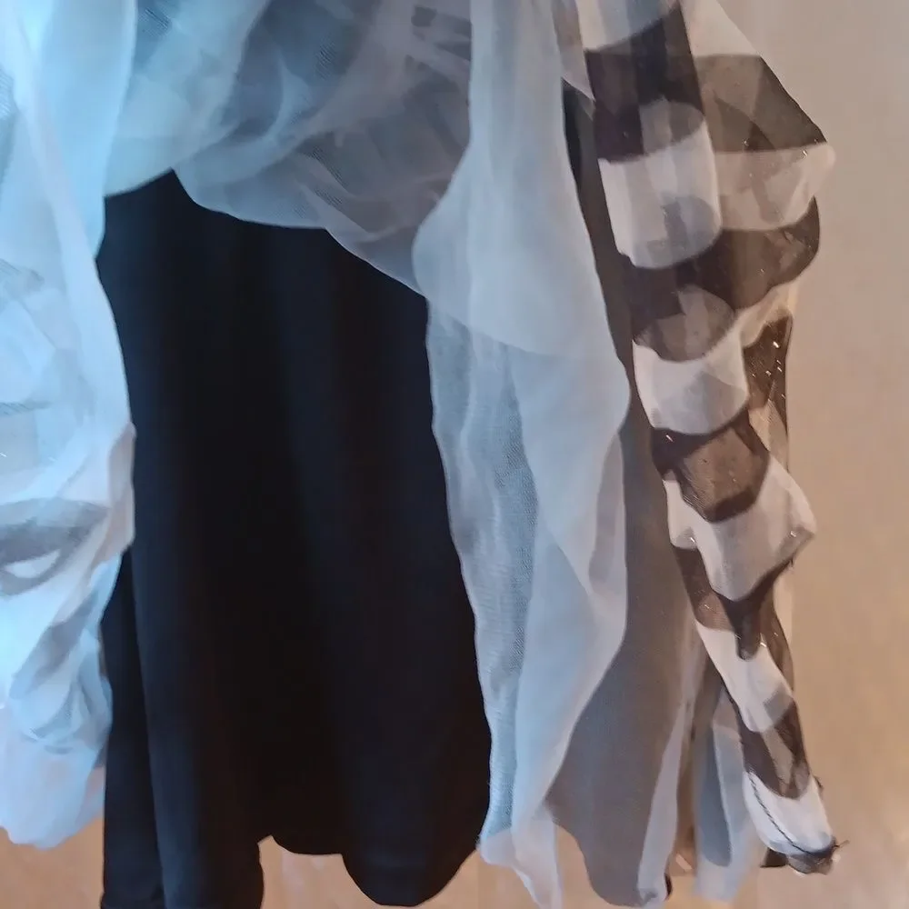 Disney Nightmare Before Christmas Black and White Striped Kids Costume Sz XS(4/5 - Picture 4 of 11